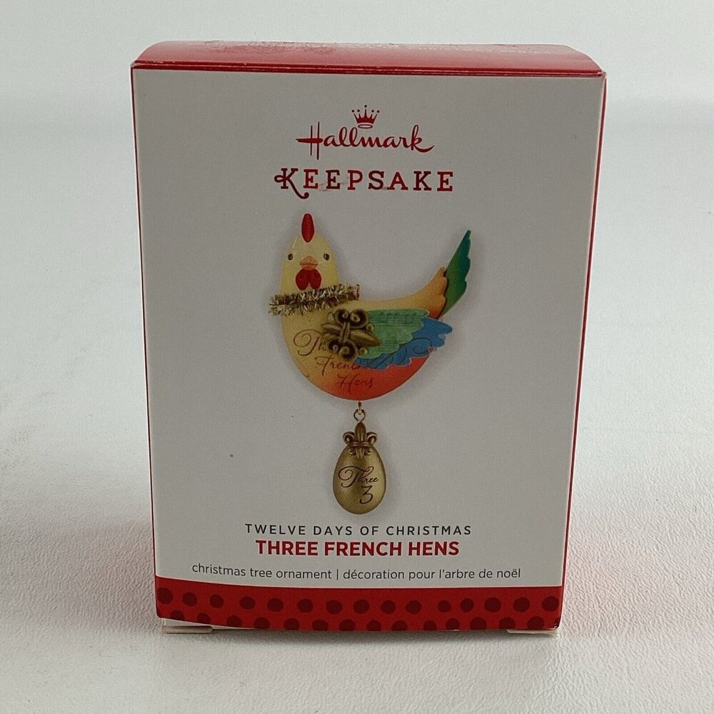 Hallmark Keepsake Tree Ornament Twelve Days Of Christmas Three French Hens 2013